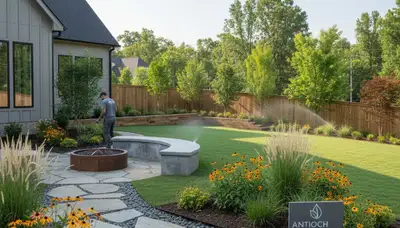 Landscaping crew providing lawn care services in Nashville, TN