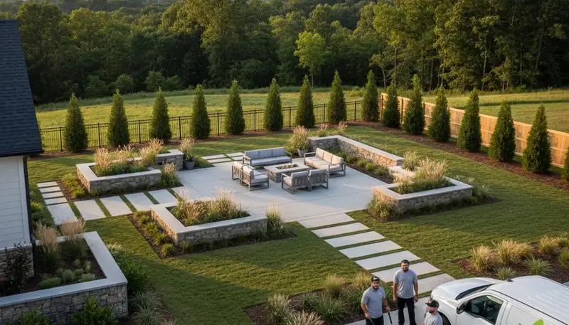 Landscaping crew provides lawn care services in Nashville, TN
