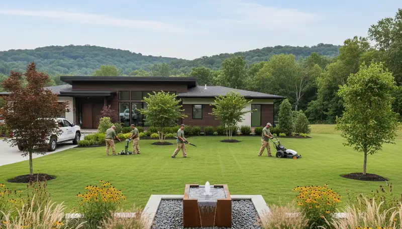 Landscaping crew provides lawn care services in Nashville, TN