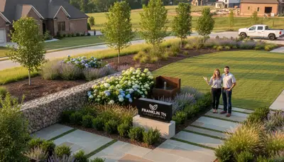 Professional landscaping crew providing lawn service in Nashville, TN