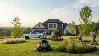 Nashville, TN landscaping service maintaining a healthy green lawn for a residential property
