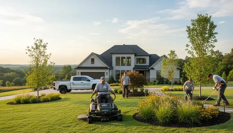 Nashville, TN landscaping service maintaining a healthy green lawn for a residential property