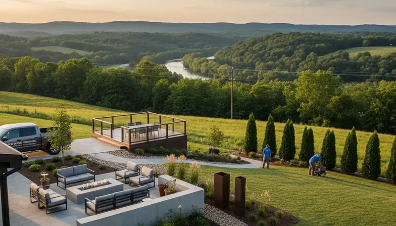 Nashville, TN landscaping team providing professional lawn service for residential properties