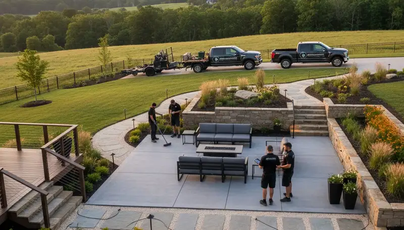 Nashville, TN landscaping crew providing professional lawn service and property maintenance