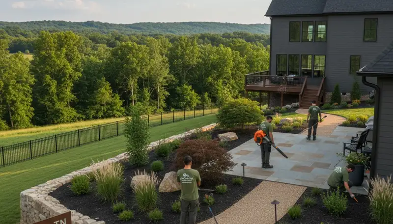 Nashville, TN landscaping team providing professional lawn care and yard maintenance services