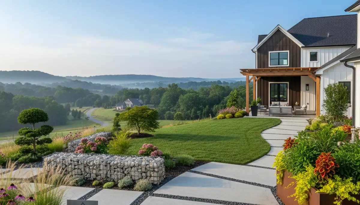 Professional landscaping crew providing lawn service in Nashville, TN