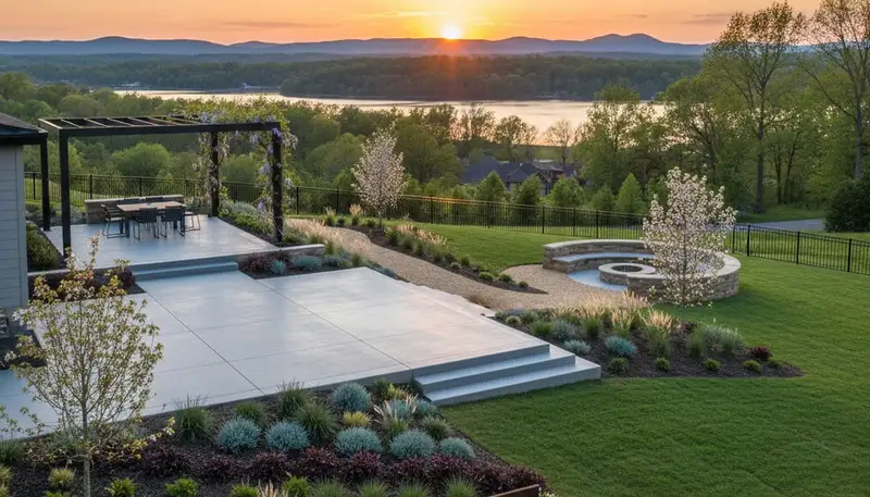 Professional landscaping service in Nashville, TN with well-maintained lawn and clean edging