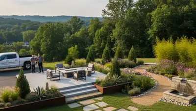 Nashville TN landscaping team providing professional lawn care for local residential properties