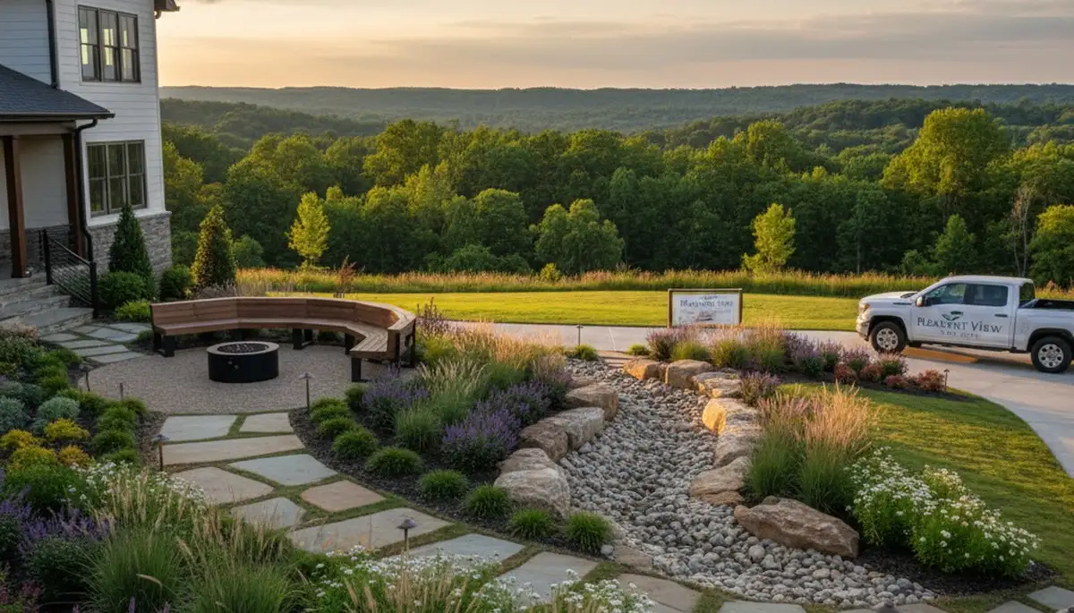 Landscaping team providing lawn care service in Nashville, TN