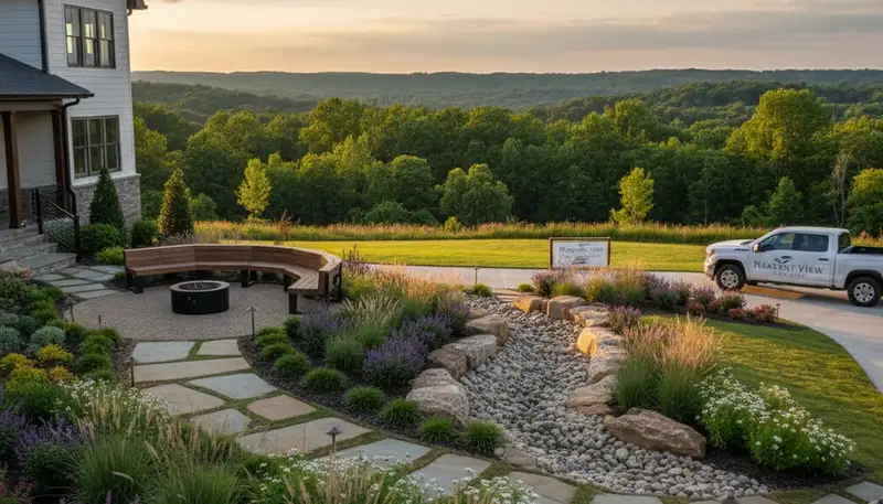 Landscaping team providing lawn care service in Nashville, TN